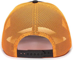 OC Sports OC771 Adjustable Mesh Back Cap - Black Neon Orange - Black Orange / 6 7/8’’ - 7 1/2’’