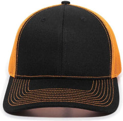 OC Sports OC771 Adjustable Mesh Back Cap - Black Neon Orange - Black Orange / 6 7/8’’ - 7 1/2’’