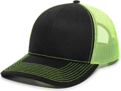 OC Sports OC771 Adjustable Mesh Back Cap - Black Neon Yellow - Black Lime / 6 7/8’’ - 7 1/2’’