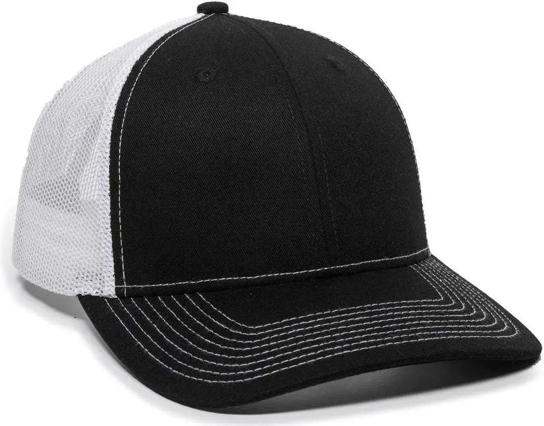 OC Sports OC771 Adjustable Mesh Back Cap - Black White - Black White / 6 3/8’’ - 7’’