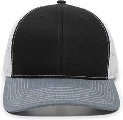 OC Sports OC771 Adjustable Mesh Back Cap - Black White Heathered Gray - Black White / 6 7/8’’ - 7 1/2’’