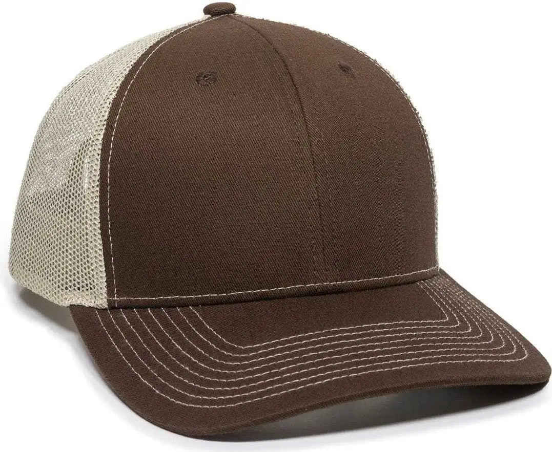 OC Sports OC771 Adjustable Mesh Back Cap - Brown Khaki - Brown Khaki / 6 7/8’’ - 7 1/2’’