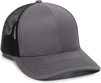 OC Sports OC771 Adjustable Mesh Back Cap - Charcoal Black - Dark Gray Black / 6 7/8’’ - 7 1/2’’
