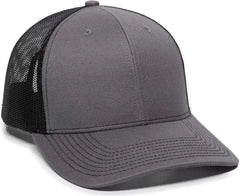 OC Sports OC771 Adjustable Mesh Back Cap - Charcoal Black - Dark Gray Black / 6 7/8’’ - 7 1/2’’