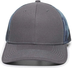 OC Sports OC771 Adjustable Mesh Back Cap - Charcoal Blue Generic Camo - Dark Gray Blue / 6 7/8’’ - 7 1/2’’