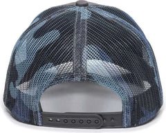OC Sports OC771 Adjustable Mesh Back Cap - Charcoal Blue Generic Camo - Dark Gray Blue / 6 7/8’’ - 7 1/2’’