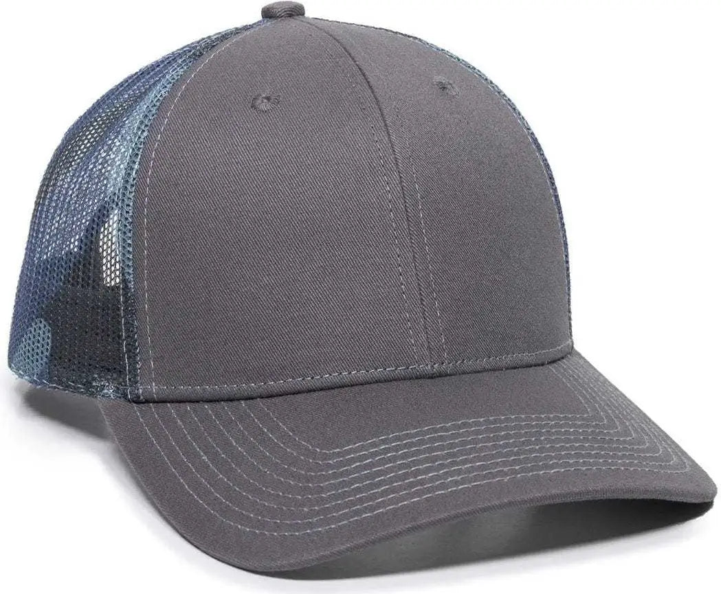 OC Sports OC771 Adjustable Mesh Back Cap - Charcoal Blue Generic Camo - Dark Gray Blue / 6 7/8’’ - 7 1/2’’