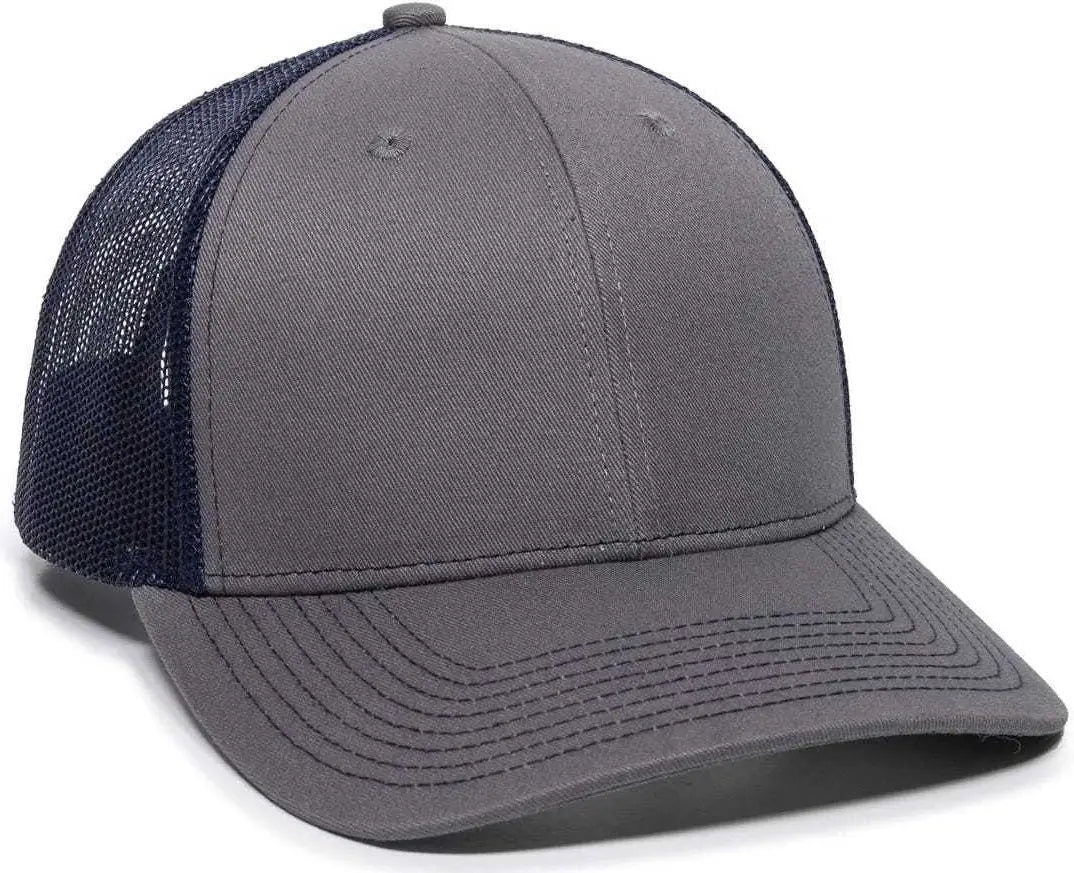 OC Sports OC771 Adjustable Mesh Back Cap - Charcoal Navy - Dark Gray Navy / 6 7/8’’ - 7 1/2’’