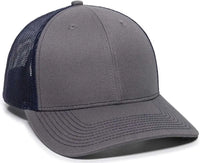 OC Sports OC771 Adjustable Mesh Back Cap - Charcoal Navy - Dark Gray Navy / 6 7/8’’ - 7 1/2’’