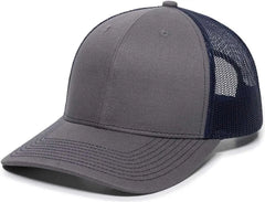 OC Sports OC771 Adjustable Mesh Back Cap - Charcoal Navy - Dark Gray Navy / 6 7/8’’ - 7 1/2’’