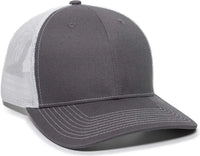 OC Sports OC771 Adjustable Mesh Back Cap - Charcoal White - Dark Gray White / 6 3/8’’ - 7’’