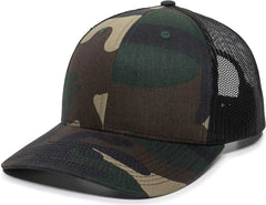 OC Sports OC771 Adjustable Mesh Back Cap - Generic Camo Black - Green Black / 6 7/8’’ - 7 1/2’’