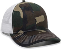 OC Sports OC771 Adjustable Mesh Back Cap - Generic Camo White - Green White / 6 7/8’’ - 7 1/2’’