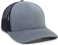OC Sports OC771 Adjustable Mesh Back Cap - Heathered Gray Navy - Gray Navy / 6 7/8’’ - 7 1/2’’