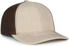 OC Sports OC771 Adjustable Mesh Back Cap - Heathered Stone Brown - Brown / OSFM