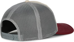OC Sports OC771 Adjustable Mesh Back Cap - Heathered Stone Gray Maroon - Maroon / OSFM