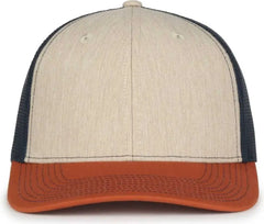 OC Sports OC771 Adjustable Mesh Back Cap - Heathered Stone Navy Rust - Rust / OSFM