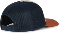 OC Sports OC771 Adjustable Mesh Back Cap - Heathered Stone Navy Rust - Rust / OSFM