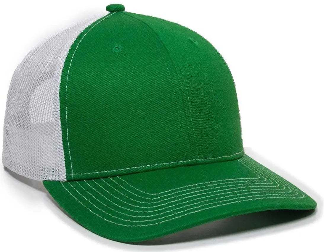 OC Sports OC771 Adjustable Mesh Back Cap - Kelly White - Kelly White / 6 7/8’’ - 7 1/2’’