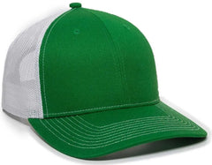 OC Sports OC771 Adjustable Mesh Back Cap - Kelly White - Kelly White / 6 7/8’’ - 7 1/2’’