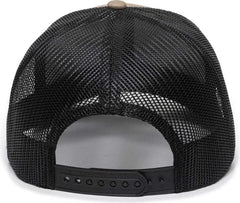 OC Sports OC771 Adjustable Mesh Back Cap - Khaki Black - Khaki Black / 6 7/8’’ - 7 1/2’’