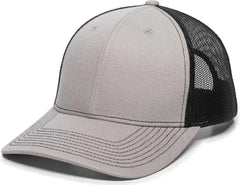 OC Sports OC771 Adjustable Mesh Back Cap - Light Gray Black - Light Gray Black / 6 7/8’’ - 7 1/2’’