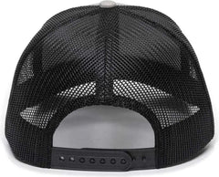 OC Sports OC771 Adjustable Mesh Back Cap - Light Gray Black - Light Gray Black / 6 7/8’’ - 7 1/2’’