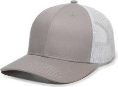 OC Sports OC771 Adjustable Mesh Back Cap - Light Gray White - Light Gray White / 6 7/8’’ - 7 1/2’’