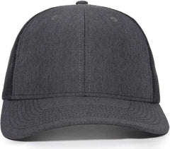 OC Sports OC771 Adjustable Mesh Back Cap - LN Heathered Charcoal Black - Dark Gray Black / 6 7/8’’ - 7 1/2’’