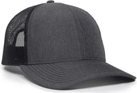 OC Sports OC771 Adjustable Mesh Back Cap - LN Heathered Charcoal Black - Dark Gray Black / 6 7/8’’ - 7 1/2’’