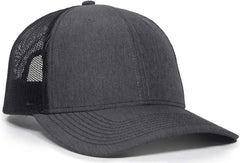 OC Sports OC771 Adjustable Mesh Back Cap - LN Heathered Charcoal Black - Dark Gray Black / 6 7/8’’ - 7 1/2’’
