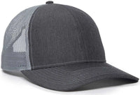 OC Sports OC771 Adjustable Mesh Back Cap - LN Heathered Charcoal Gray - Dark Gray Gray / 6 7/8’’ - 7 1/2’’