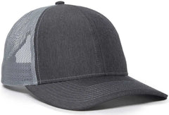OC Sports OC771 Adjustable Mesh Back Cap - LN Heathered Charcoal Gray - Dark Gray Gray / 6 7/8’’ - 7 1/2’’