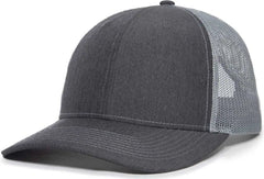OC Sports OC771 Adjustable Mesh Back Cap - LN Heathered Charcoal Gray - Dark Gray Gray / 6 7/8’’ - 7 1/2’’
