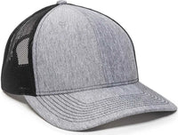 OC Sports OC771 Adjustable Mesh Back Cap - LN Heathered Gray Black - Gray Black / 6 7/8’’ - 7 1/2’’