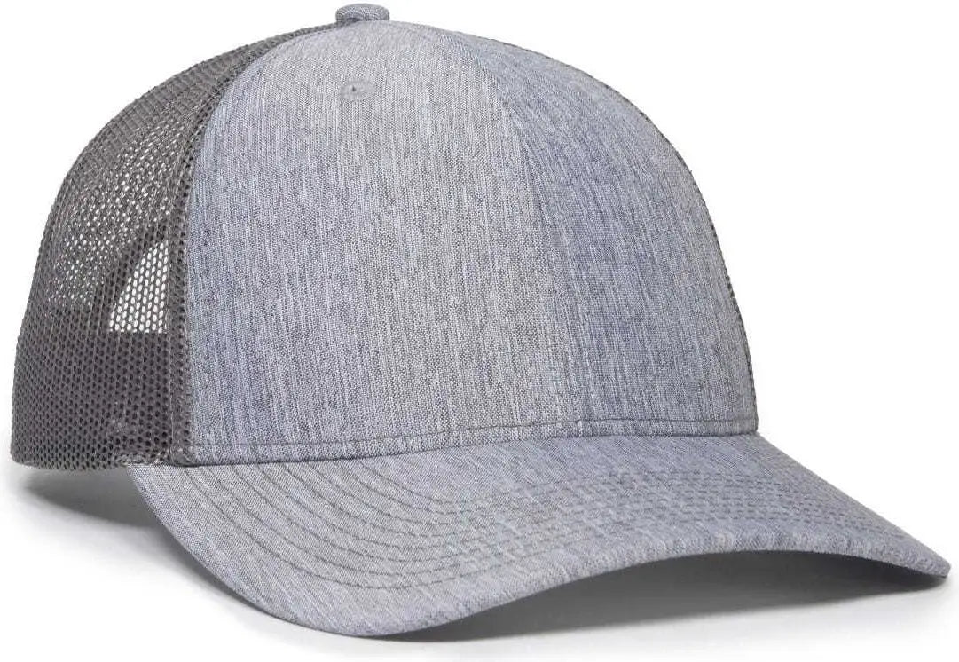 OC Sports OC771 Adjustable Mesh Back Cap - LN Heathered Gray Charcoal - Gray Dark Gray / 6 7/8’’ - 7 1/2’’