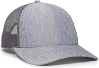 OC Sports OC771 Adjustable Mesh Back Cap - LN Heathered Gray Charcoal - Gray Dark Gray / 6 7/8’’ - 7 1/2’’