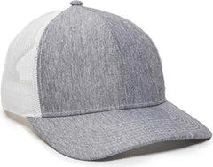 OC Sports OC771 Adjustable Mesh Back Cap - LN Heathered Gray White - Gray White / 6 7/8’’ - 7 1/2’’