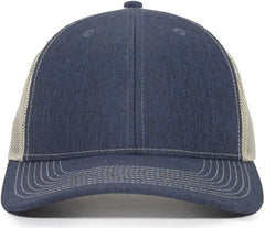 OC Sports OC771 Adjustable Mesh Back Cap - LN Heathered Navy Khaki - Navy Khaki / 6 7/8’’ - 7 1/2’’