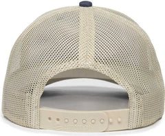 OC Sports OC771 Adjustable Mesh Back Cap - LN Heathered Navy Khaki - Navy Khaki / 6 7/8’’ - 7 1/2’’