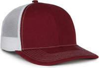 OC Sports OC771 Adjustable Mesh Back Cap - Maroon White - White / OSFM