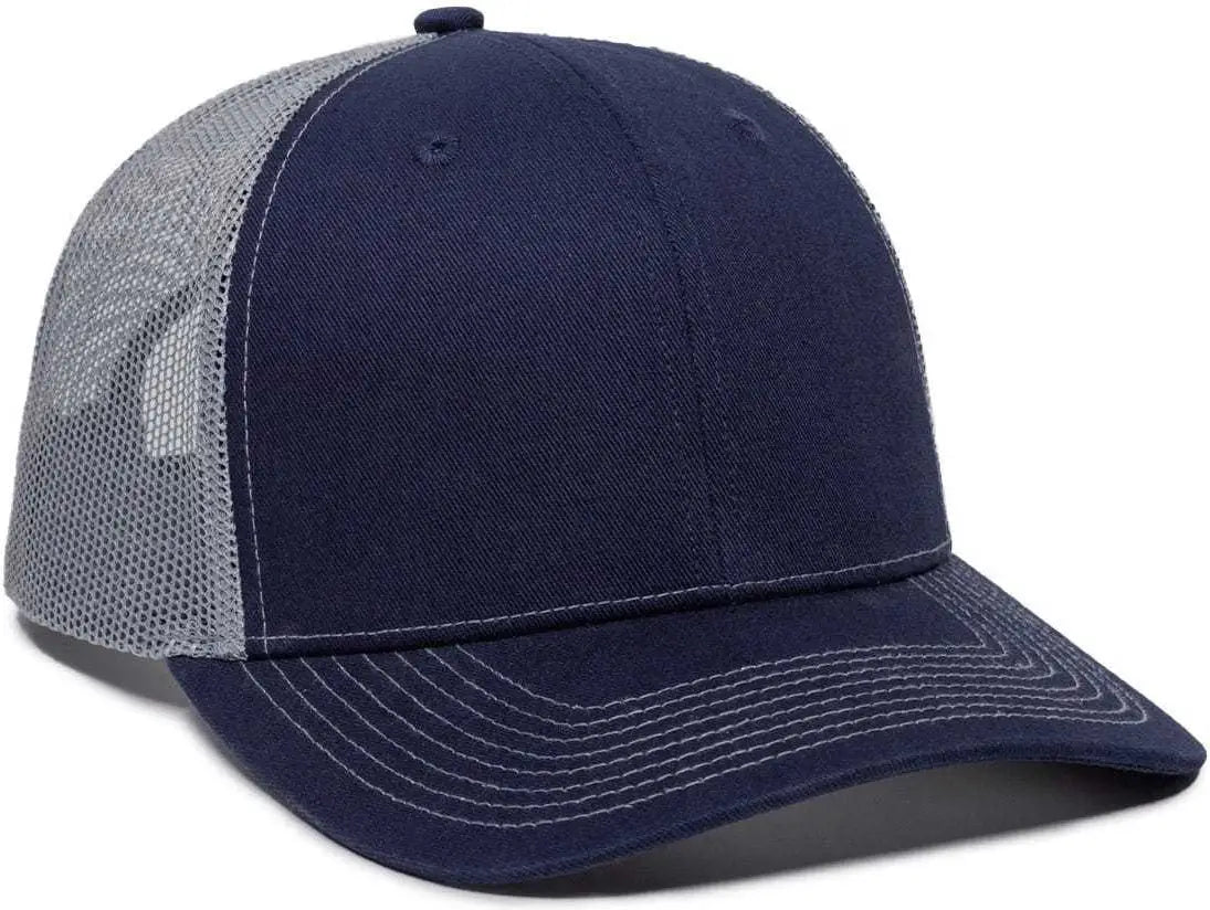 OC Sports OC771 Adjustable Mesh Back Cap - Navy Gray - Navy Gray / 6 7/8’’ - 7 1/2’’