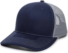 OC Sports OC771 Adjustable Mesh Back Cap - Navy Gray - Navy Gray / 6 7/8’’ - 7 1/2’’