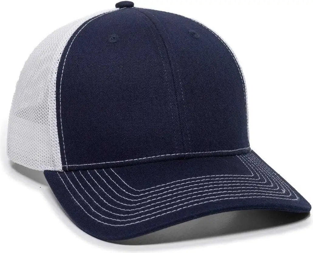 OC Sports OC771 Adjustable Mesh Back Cap - Navy White - Navy White / 6 3/8’’ - 7’’