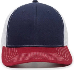 OC Sports OC771 Adjustable Mesh Back Cap - Navy White Cardinal - Navy White / 6 7/8’’ - 7 1/2’’