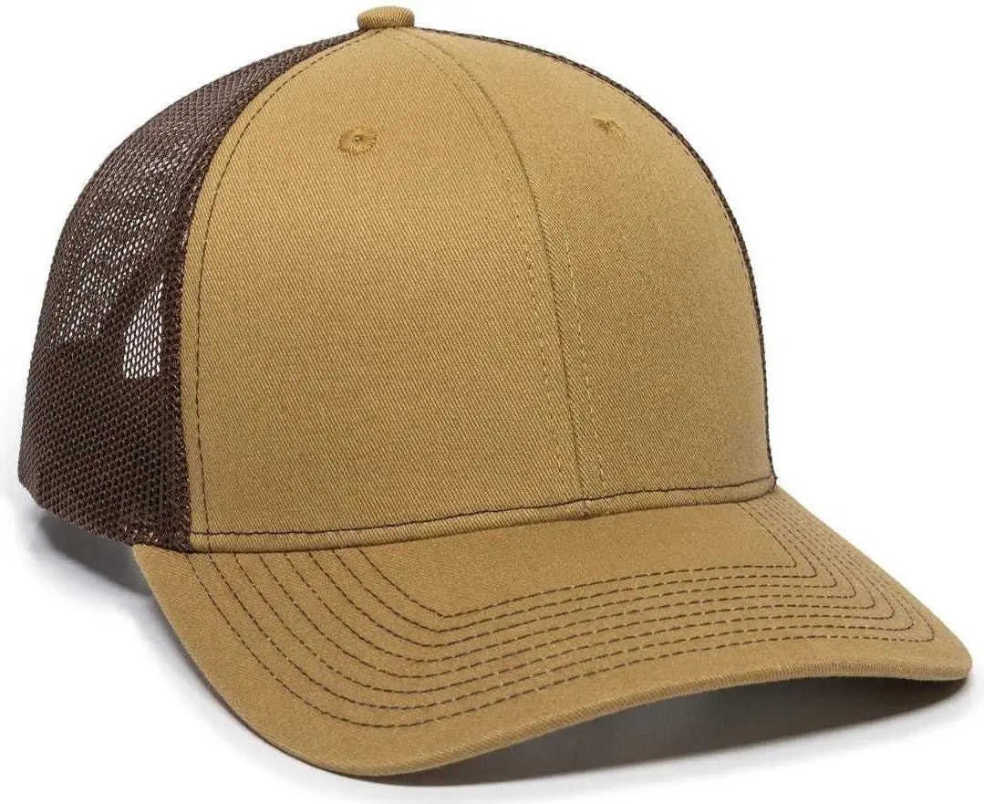 OC Sports OC771 Adjustable Mesh Back Cap - Old Gold Brown - Gold Brown / 6 7/8’’ - 7 1/2’’
