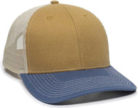 OC Sports OC771 Adjustable Mesh Back Cap - Old Gold Khaki Slate - Gold Khaki / 6 7/8’’ - 7 1/2’’