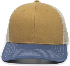 OC Sports OC771 Adjustable Mesh Back Cap - Old Gold Khaki Slate - Gold Khaki / 6 7/8’’ - 7 1/2’’