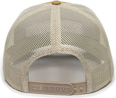 OC Sports OC771 Adjustable Mesh Back Cap - Old Gold Khaki Slate - Gold Khaki / 6 7/8’’ - 7 1/2’’