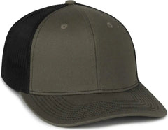 OC Sports OC771 Adjustable Mesh Back Cap - Olive Black - Black / OSFM